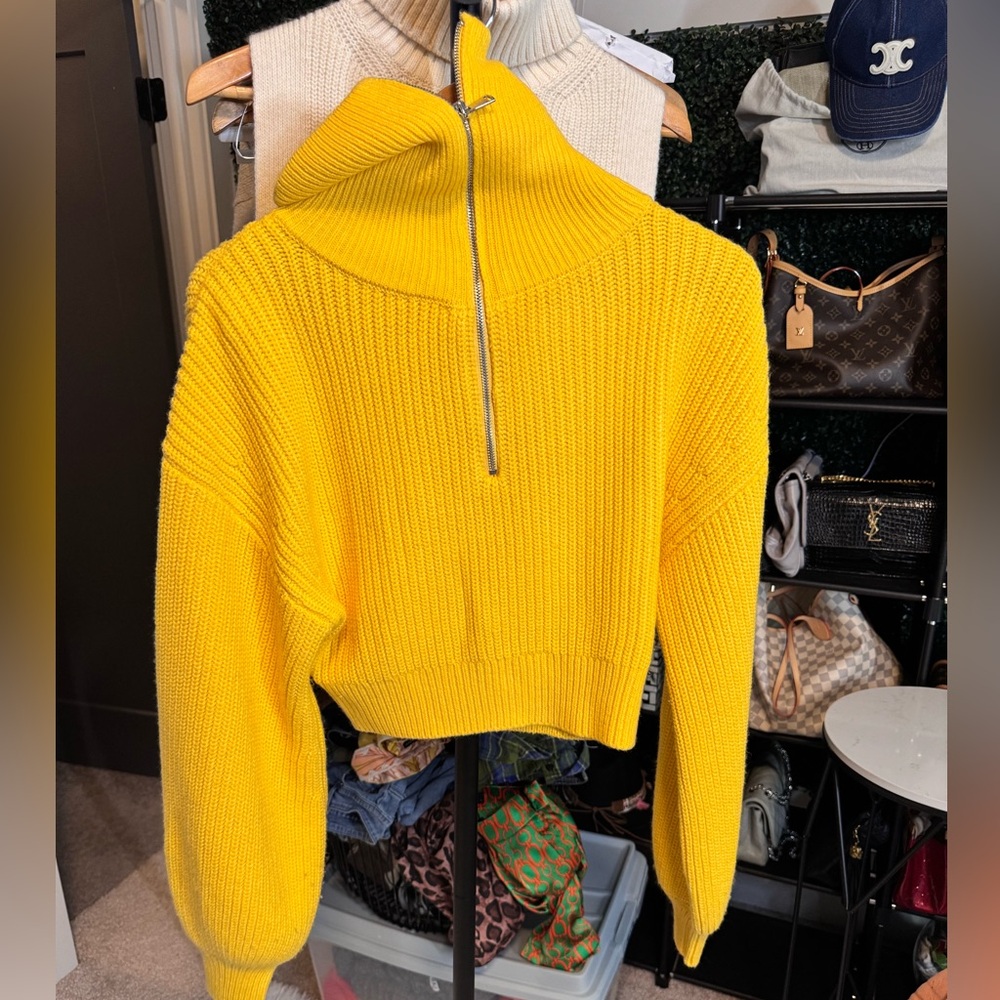 Zara Mustard Cowl Neck Sweater size medium